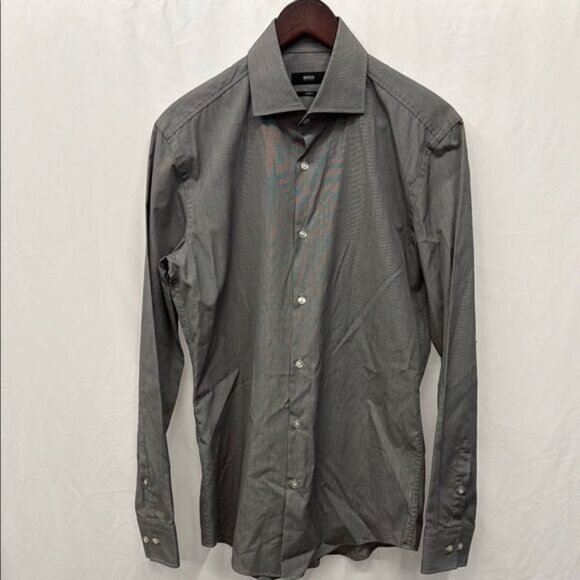 Hugo Boss Charcoal Dress Shirt Tailored Fit - Picture 1 of 3